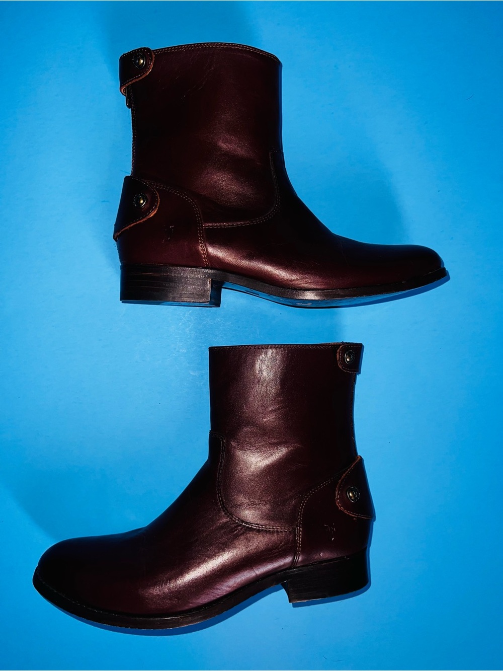 Frye Melissa Button Short 2 Size 7M Redwood Boots - Picture 7 of 9